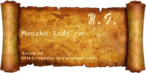Meszko Izóra névjegykártya